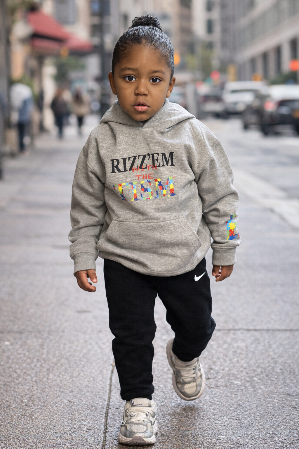 Youth Gray Rizzem with the Tism hoodie