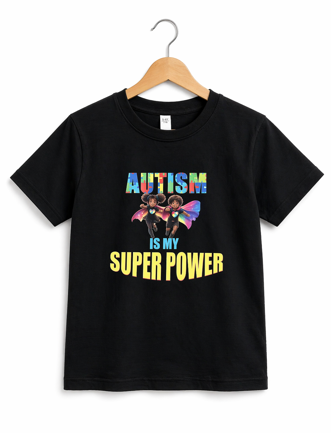 Adult super power tshirt (black)