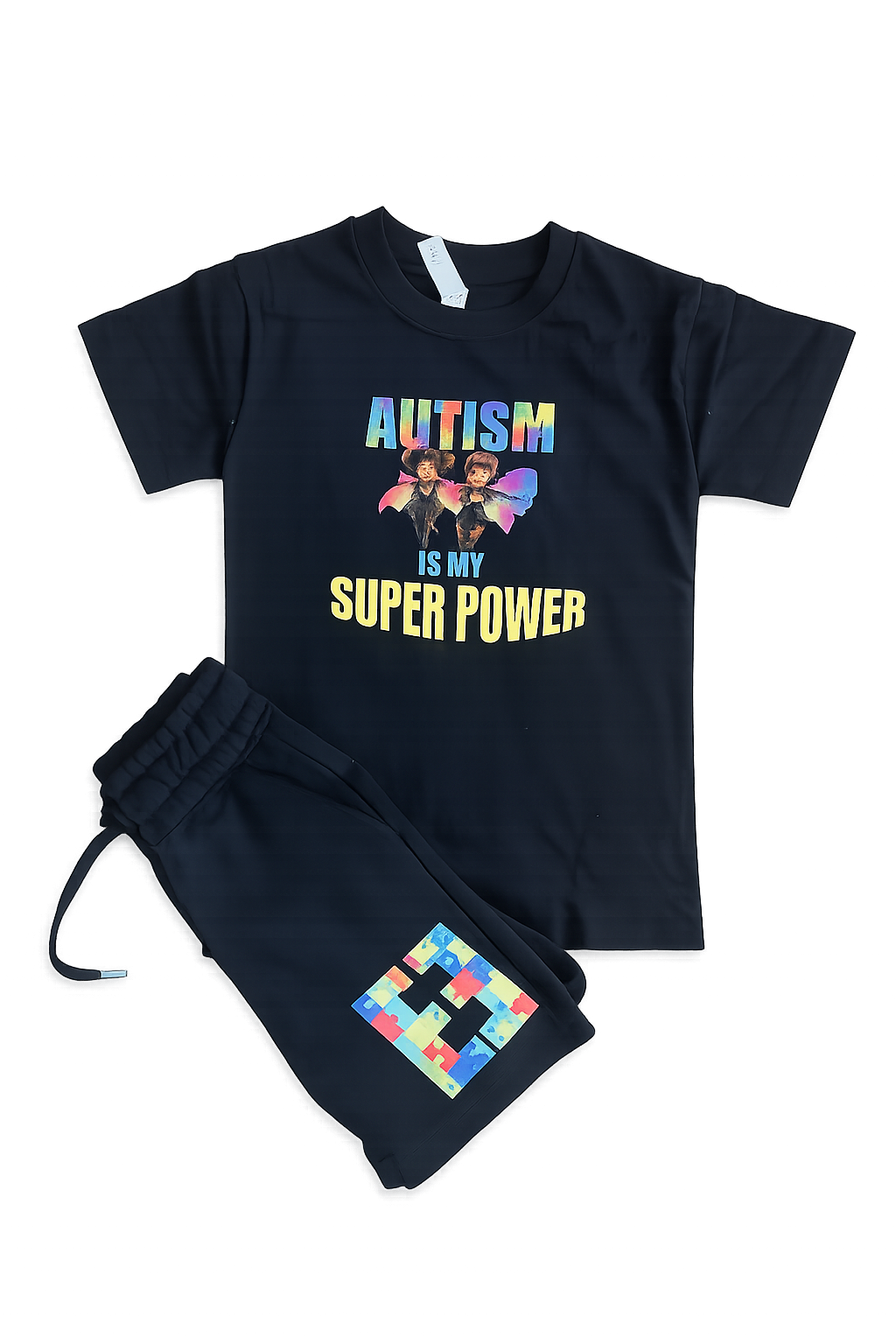 Youth super power short set (black)