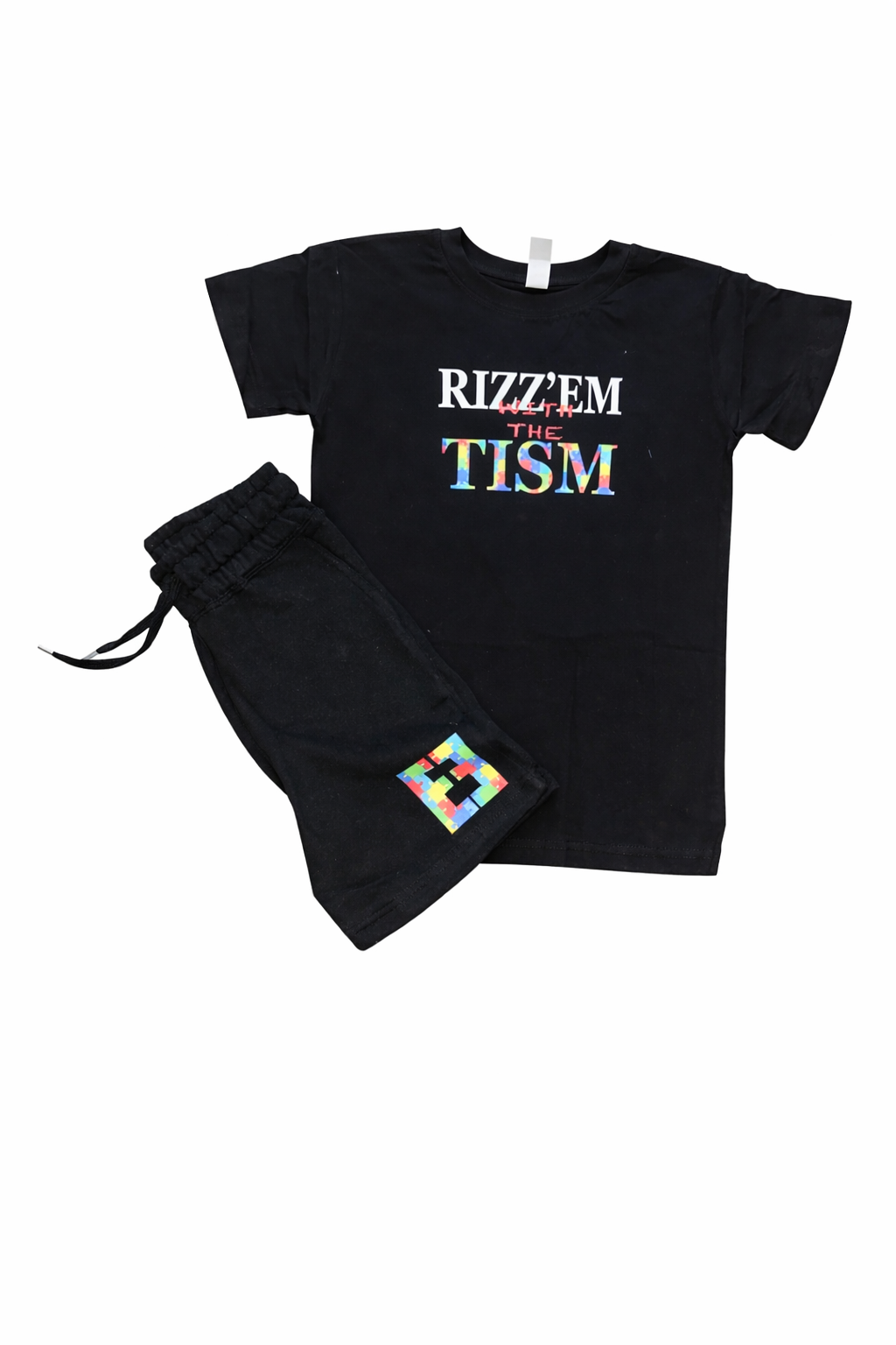 Youth Black and white Rizzem short set