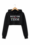 Adult black Rizzem crop top hoodie